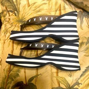 Playboy bunny flip flop heels size 7